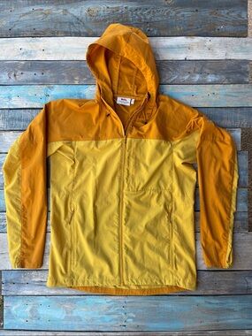 FJallraven Abisko Midsummer Jacket Men’s L Two-Tone Yellow Hooded Zip Jacket